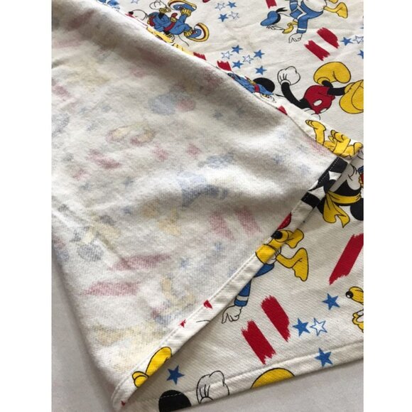 Vintage Baby Blanket Crib Sheet Mickey Mouse Gang - Picture 3 of 6